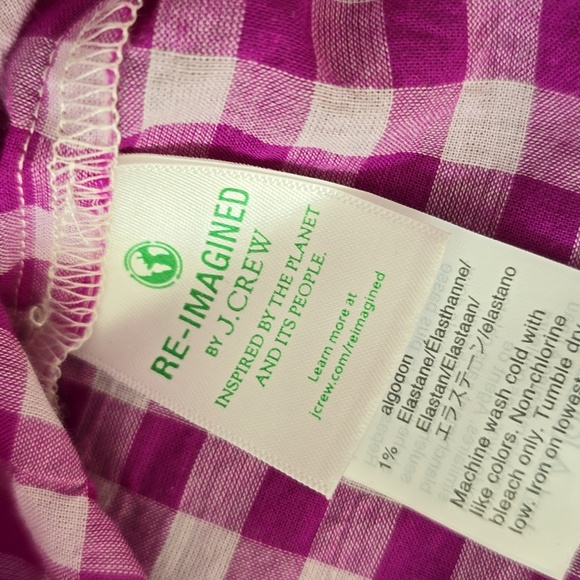 J. Crew Gingham Pullover 1/2 Button Up Shirt - Picture 7 of 10